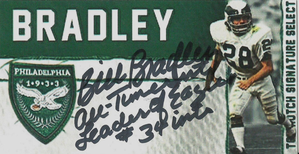 Bill Bradley autographed B&W 8x10 Philadelphia Eagles Free Shipping #4